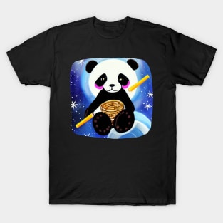 Panda In Space From Future - Adorable Panda - Kawaii Panda T-Shirt